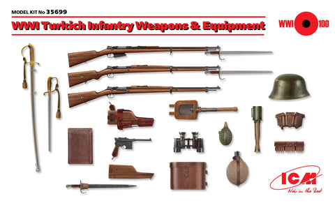ICM Military 1/35 WWI Turkish Infantry Weapons & Equipment (New Tool) Kit