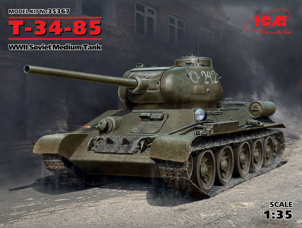 ICM Military 1/35 WWII Soviet T34-85 Medium Tank Kit