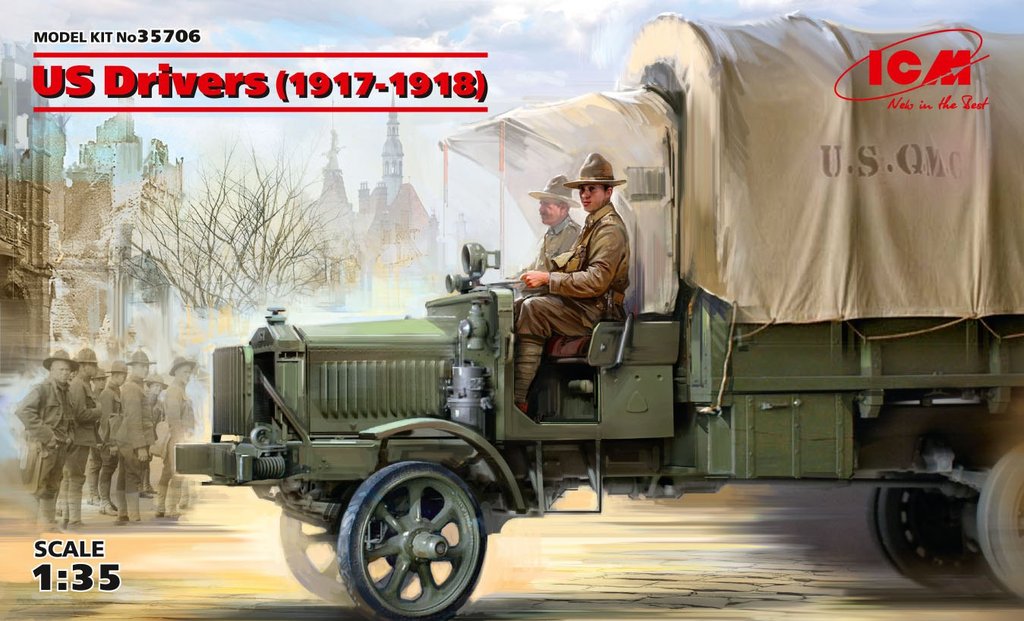 ICM Military 1/35 US Drivers 1917-1918 (2) (New Tool) Kit