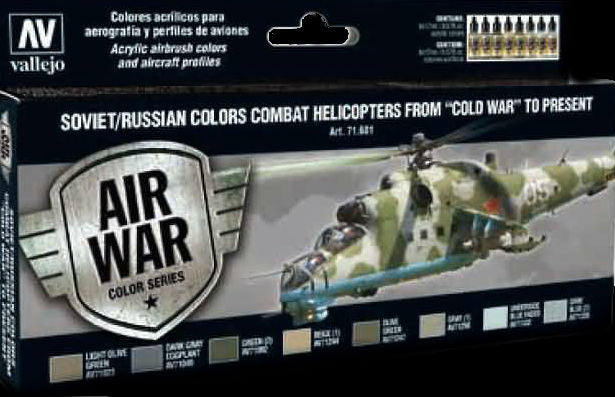 Vallejo Acrylic Soviet/Russian Colors Combat Helicopter from Cold War to Present Model Air Paint Set
