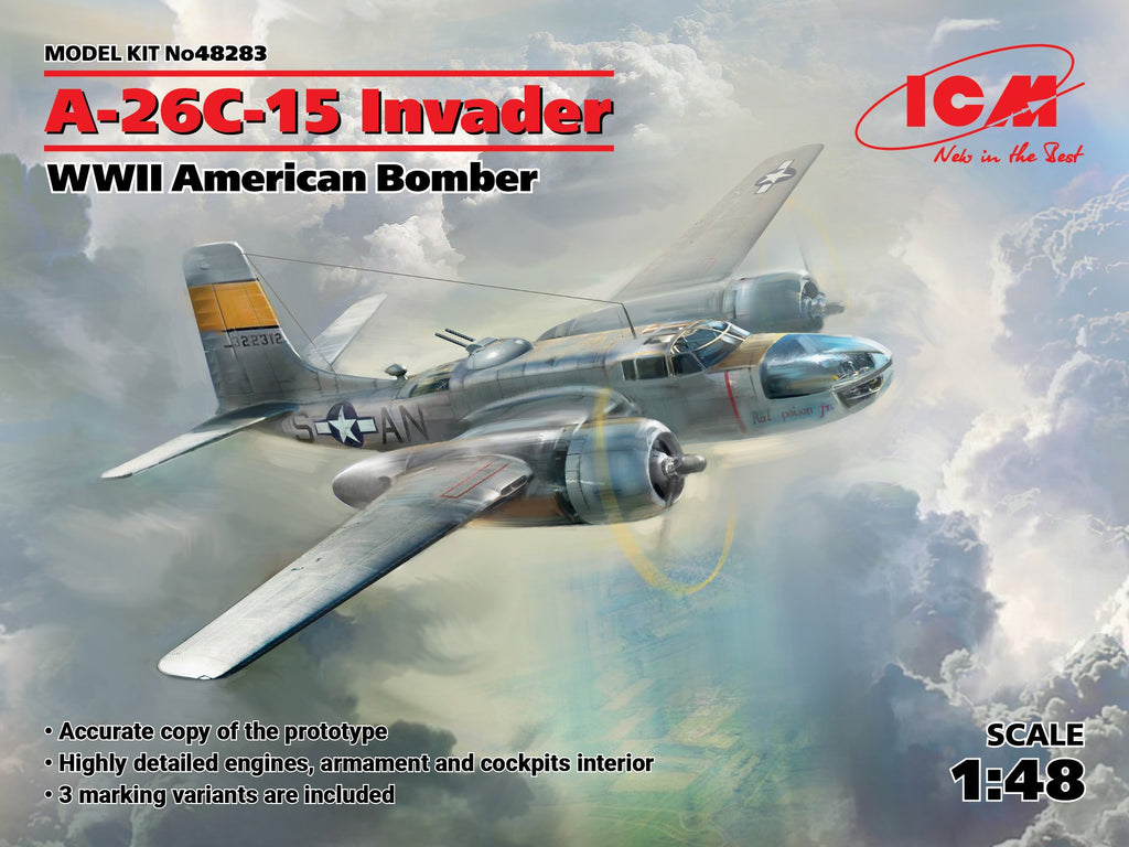 ICM Aircraft 1/48 WWII USAF A26C15 Invader Bomber Kit