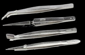 Excel Tools Assorted Stainless Steel Tweezer Set (4) (Vinyl Pouch)