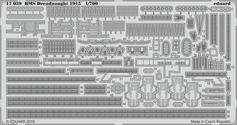 Eduard Details 1/700 Ship- HMS Dreadnought 1915 for TSM