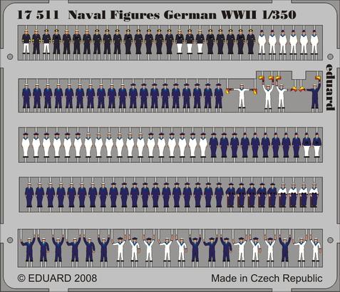 Eduard Details 1/350- German Navy Figures WWII (Painted)