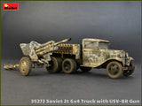 MiniArt Military 1/35 WWII Soviet 2-Ton 6x4 Truck & 76mm USV-BR Gun (New Tool) Kit