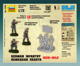 Zvezda Military 1/72 German Infantry 1939-42 (10) Snap Kit