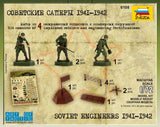Zvezda Military 1/72 Soviet Engineers 1941-42 (4) Snap Kit