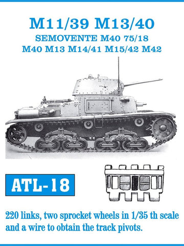 Friulmodel Military 1/35 M11/39 M13/40 Semovente M40 75/18, M40, M13, M14/41, M15/42, M42 Track Set (220 Links & 2 Sprocket Wheels)