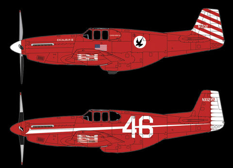 Hasegawa Aircraft 1/72 P-51C Mustang "Excalibur III" Combo Limited Edition (2 Kits)