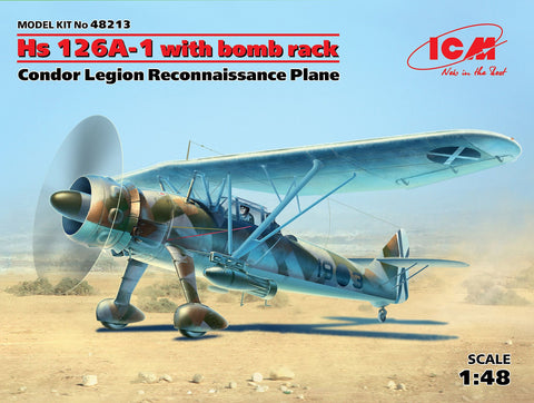 ICM Aircraft 1/48 Hs126A1 Condor Legion Recon Aircraft w/Bomb Rack Kit