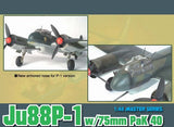 Dragon Models Aircraft 1/48 Ju88P1 Tank Buster Aircraft w/75mm Pak 40 Gun (Re-Issue) Kit