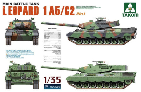 Takom 1/35 Leopard 1 A5/C2 Main Battle Tank (2 in 1) Kit