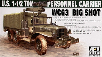 AFV Club Military 1/35 WC63 Big Shot 1.5-Ton Personnel Carrier Kit