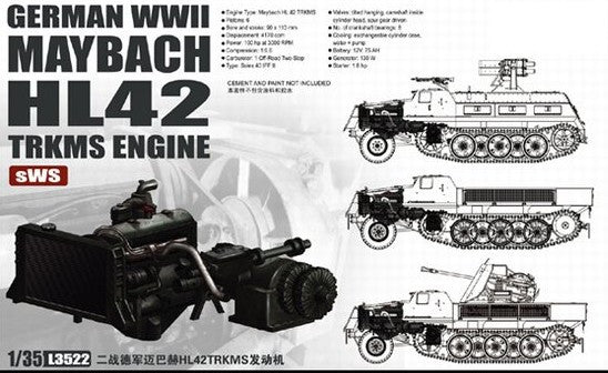Lion Roar Military 1/35 WWII German sWS Halftrack Maybach HL42 TRKMS Engine Kit