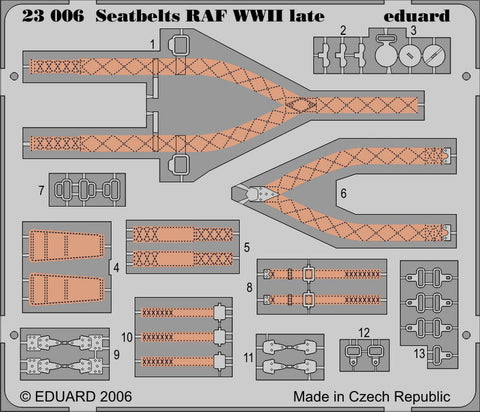 Eduard Details 1/24 Aircraft- Seatbelts RAF WWII Late (Painted)