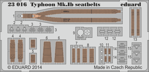 Eduard Details 1/24 Aircraft- Seatbelts Typhoon Mk Ib for ARX (Painted)