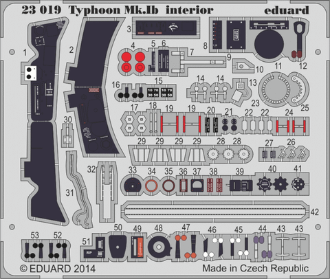 Eduard Details 1/24 Aircraft- Typhoon Mk Ib Interior for ARX (Painted)