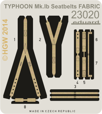 Eduard Details 1/24 Aircraft- Seatbelts Fabric-Type Typhoon Mk Ib for ARX (Painted)