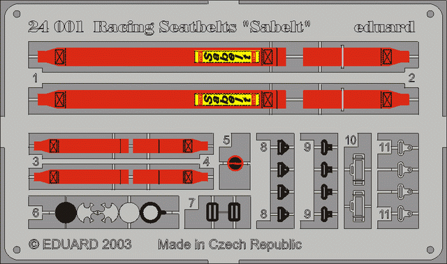 Eduard Details 1/24 Racing Car Seatbelts- Sabelt 4-Points Red