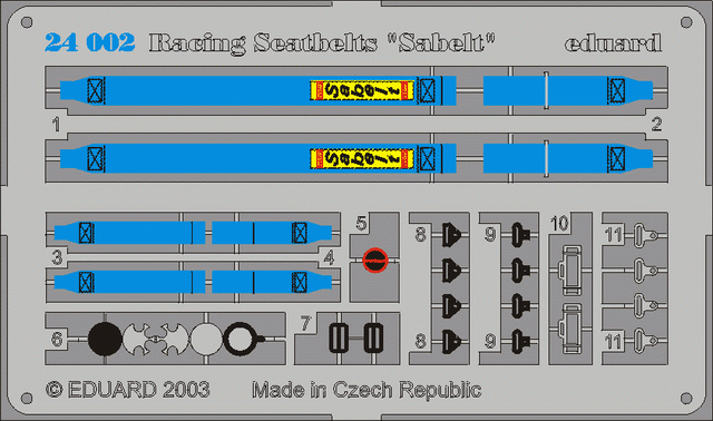 Eduard Details 1/24 Racing Car Seatbelts- Sabelt 4-Points Blue