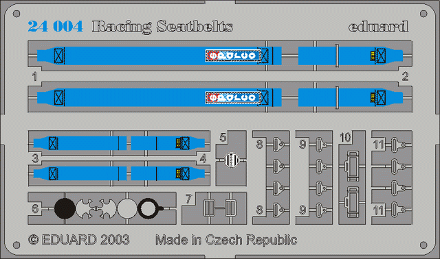 Eduard Details 1/24 Racing Car Seatbelts- Sparco 4-Points Blue