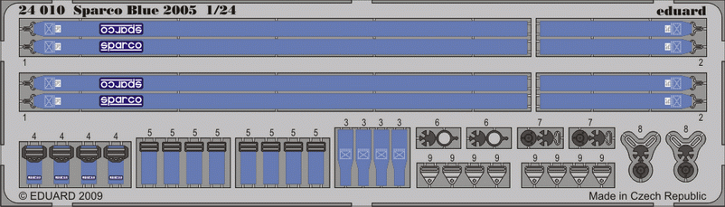 Eduard Details 1/24 Racing Car Seatbelts- Sparco 2005 Blue (Painted)