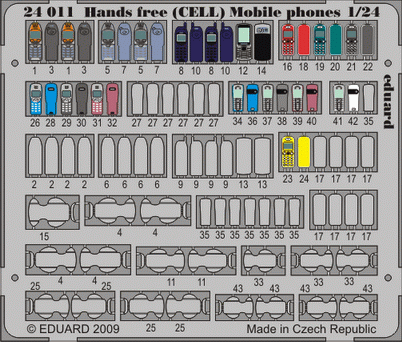 Eduard Details 1/24 Hands Free Cell Mobile Phones (Painted)