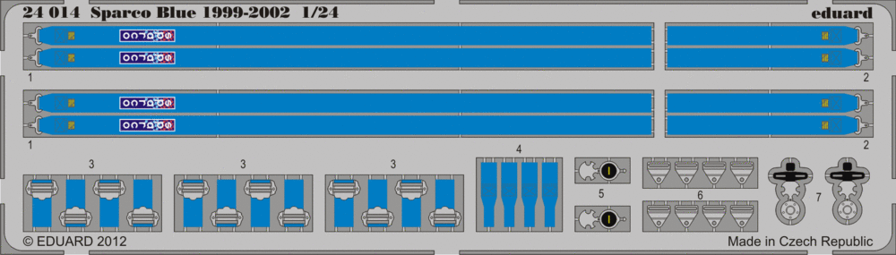 Eduard Details 1/24 Racing Car Seatbelts- Sparco 1999-02 Blue (Painted)