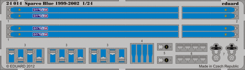 Eduard Details 1/24 Racing Car Seatbelts- Sparco 1999-02 Blue (Painted)