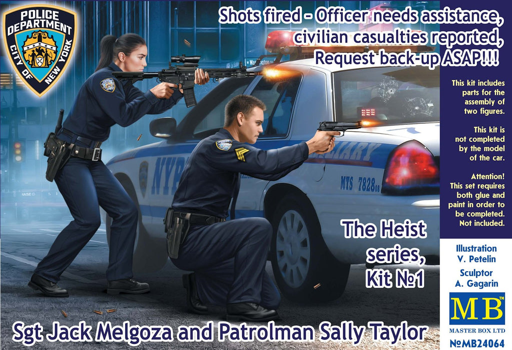 Master Box Ltd 1/24 Police Sgt. Jack Melgoza & Patrol Woman Sally Taylor Engaged in a Shootout Kit