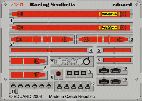 Eduard Details 1/24 Racing Car Seatbelts- Sabelt 6-Points Red