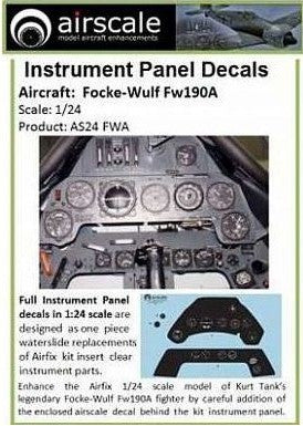 Airscale Details 1/24 Focke Wulf Fw190A Instrument Panel (Decal)