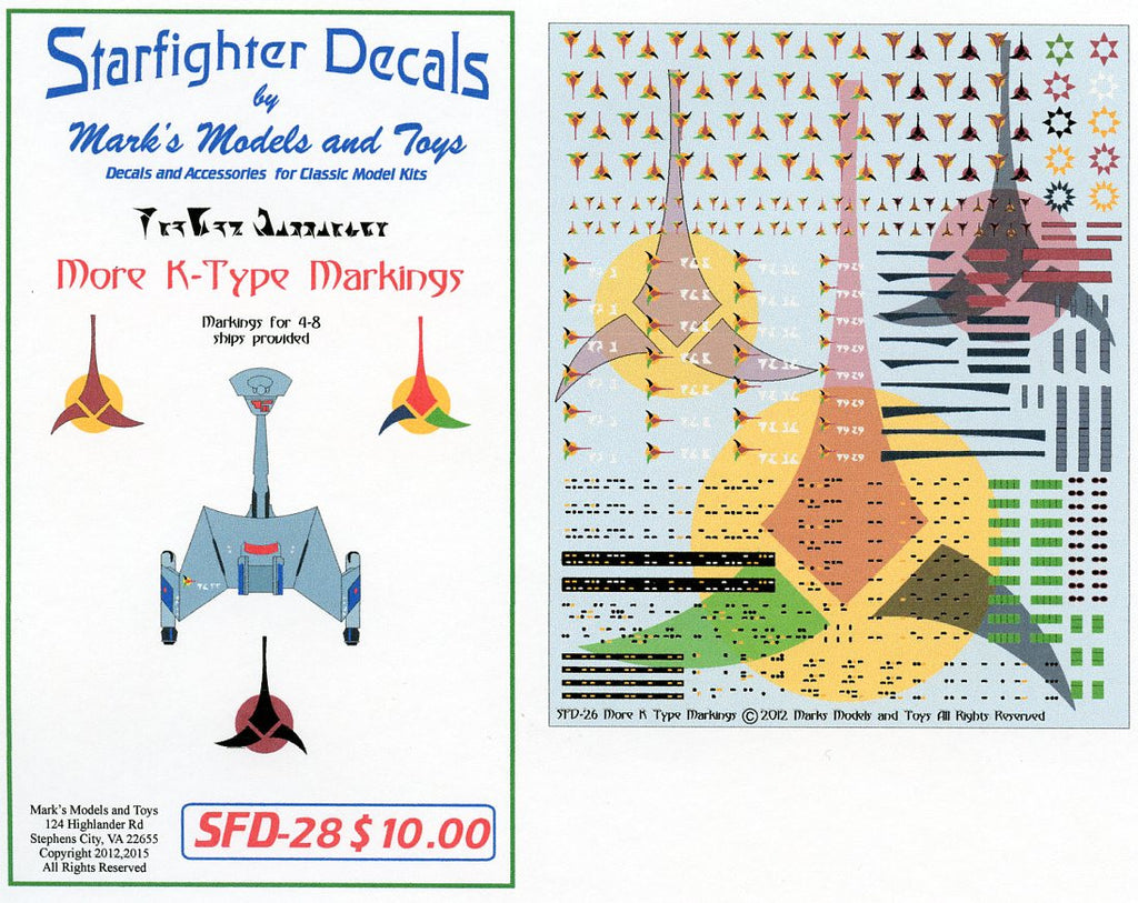 Starfighter Decals Star Trek: More K-Type Markings for 4-8 Ships