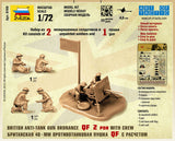 Zvezda Military 1/72 British QF 2-Pdr Anti-Tank Gun w/2 Crew Snap Kit