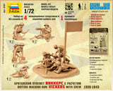 Zvezda Military 1/72 British Vickers Machine Gun w/4 Crew 1939-43 Snap Kit