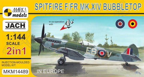 Mark I 1/144 Spitfire XIV Bubbletop In Europe Fighter (2 in 1) Kit
