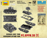 Zvezda Military 1/100 PzKpfw 38(t) Light Tank Kit