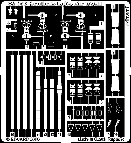 Eduard Details 1/32 Aircraft- Seatbelts Luftwaffe WWII