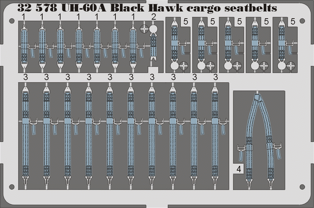 Eduard Details 1/35 Aircraft- Seatbelts UH60A Black Hawk Cargo for ACY & ITA (Painted)