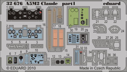 Eduard Details 1/32 Aircraft- A5M2 Claude for SHY (Painted Self Adhesive)