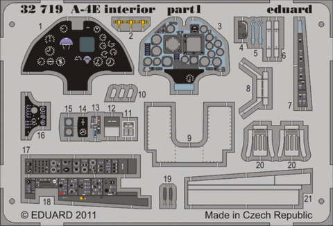 Eduard Details 1/32 Aircraft- A4E Interior for TSM (Painted Self Adhesive)