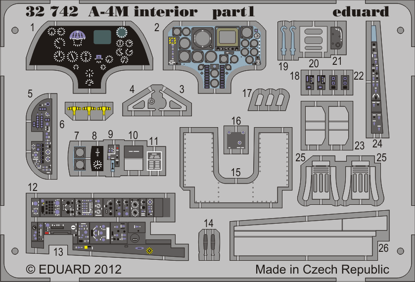 Eduard Details 1/32 Aircraft- A4M Interior for TSM (Painted Self Adhesive)