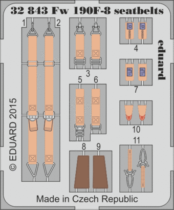 Eduard Details	1/32 Aircraft- Seatbelts Fw190F8 for RVL (Painted) Kit