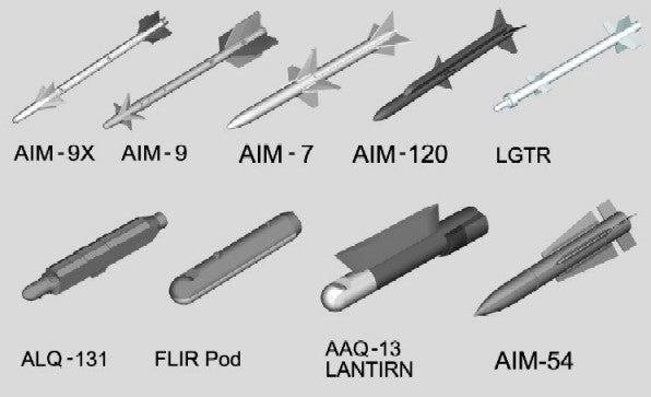 Trumpeter Aircraft 1/32 US Aircraft Weapons Set: Air-to-Air Missiles (35) Kit