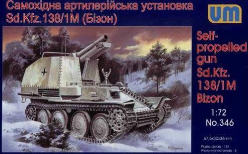 Unimodel Military 1/72 Bison SdKfz 138/M1 Late Tank w/150mm SiG33 Self-Propelled Gun Kit