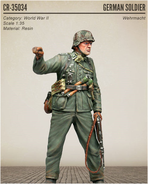 Corsar Rex 1/35 WWII German Soldier Wehrmacht Standing Pointing Finger & Holding Gun Resin Kit