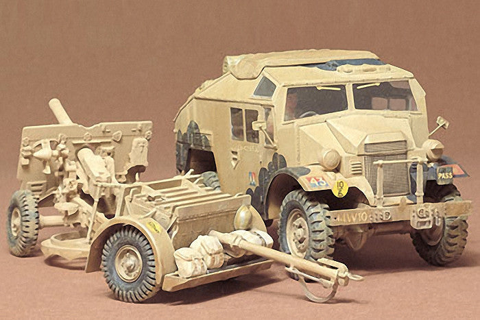 Tamiya Military 1/35 British 25-Pdr Field Gun & Quad Gun Tractor Vehicle Kit