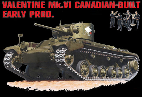 MiniArt Military Models 1/35 Valentine Mk VI Canadian-Built Early Tank w/Crew Kit