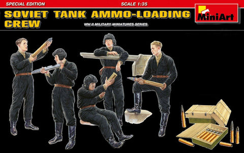 MiniArt Military Models 1/35 Soviet Tank Ammo Loading Crew (5) w/Ammo Boxes & Shells Special Edition Kit