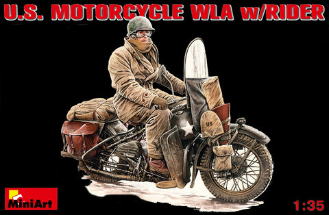MiniArt Military Models 1/35 US Motorcycle WLA w/Rider Kit